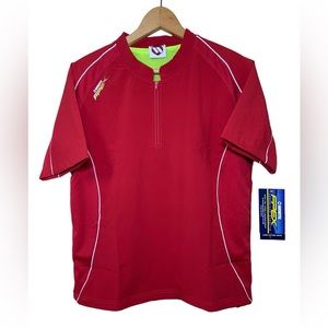 Worth FPEX 1/4 Zip Batting Jacket NWT Womens Medium Short Sleeve Red
